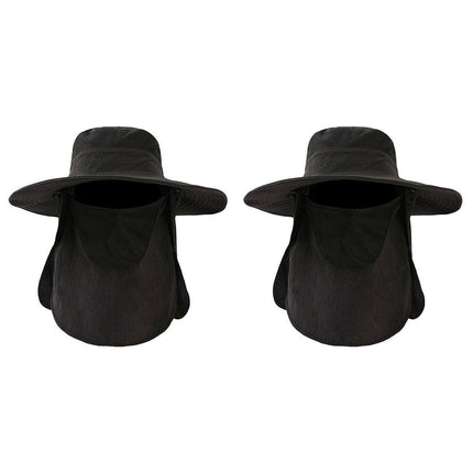 2PCS Outdoor Fisherman Hat Men Women Sun Protection Fishing Cap Bucket Hat