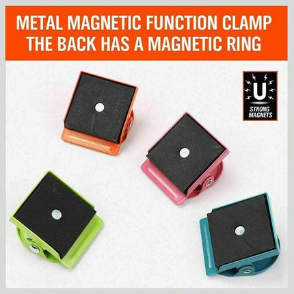 16 Magnetic Clips Fridge Strong Magnet Metal Clamp Note Photo Hanger Holder Hook - Aimall