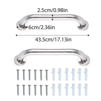 2X Stainless Steel Bathroom Shower Grab Bar Safety Handrail Wall Support Handle