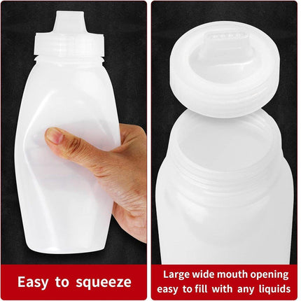 8pcs Squeeze Sauce Bottle Multi Hole 380ML Plastic Jam Salad Dressing Bottle Set