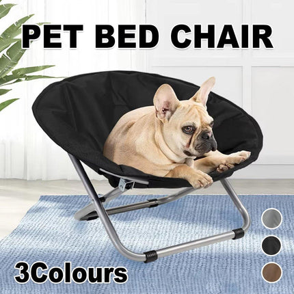 Folding Pet Bed Chair Portable Round Dog Bed Cat Bed Cushion for Pets Indoor Use