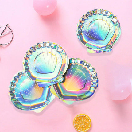100pcs High Appearance Paper Plates Shell Cake Fast Food Party Disposable Plates