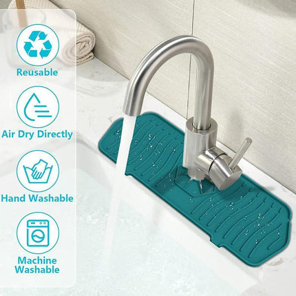 M Size Silicone Faucet Mat Kitchen Protector Faucet Absorbent Mat Sink Splash Guard - Aimall