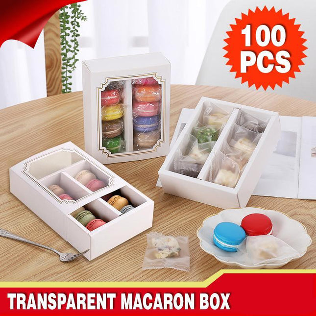 100PCS Clear Rectangular Boxes for Macarons, Cookies & Bomboniere Favors - Aimall