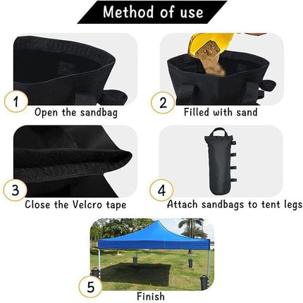 4PCS Fixed Garden Gazebo Foot Leg Feet Weights Sand Bags for Marquee Party Tent - Aimall