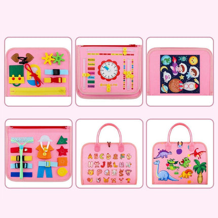 Cloth Busy Board Sensory Education Book Felt Bag Toy for Early Learning and Play