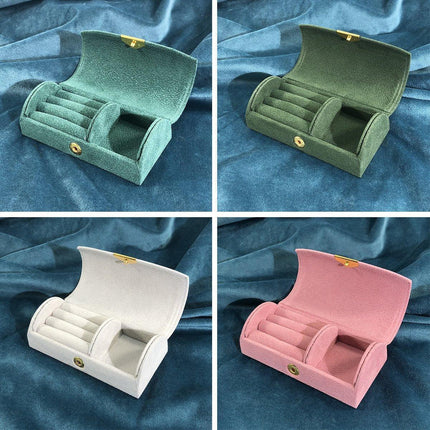 Compact Travel Jewelry Organizer Storage Box for Rings Earrings Necklace Case