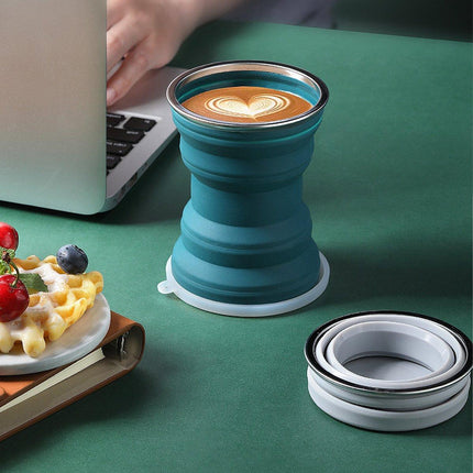 Silicone Folding Travel Mug Portable Retractable Collapsible Mug Outdoor Camping