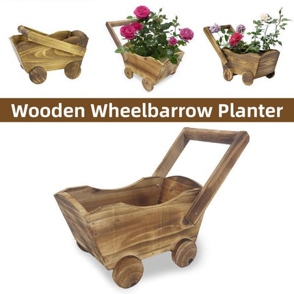 Cartoon Flower Pot Wooden Pot for Plants Cute Car Shape Decorative Planter Pot