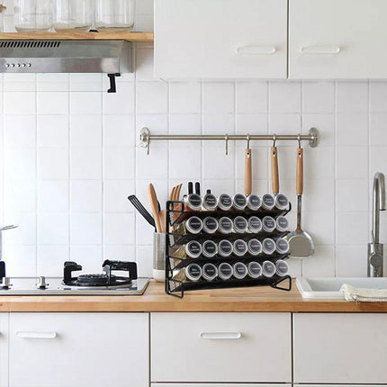 Black Four Tier Kitchen Shelf Organizer Storage Rack for Home Organization Use