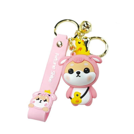 Cartoon Chinese Zodiac Furtune Shiba Inu Design Keychain Backpack Car Pendant - Aimall