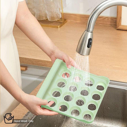 Double Layer Green Egg Storage Carton Drawer Fridge Organizer for Kitchen Use