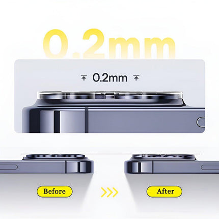 2PCS Transparent Tempered Glass Camera Lens Protector for iPhone 15 Pro Max