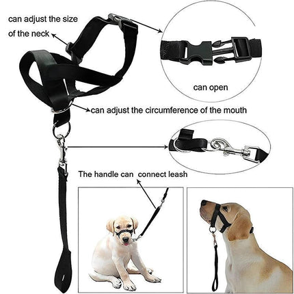 Pink Dog Training Head Collar Halter Stop Pulling Training Tool Harness Strap Leader - Aimall