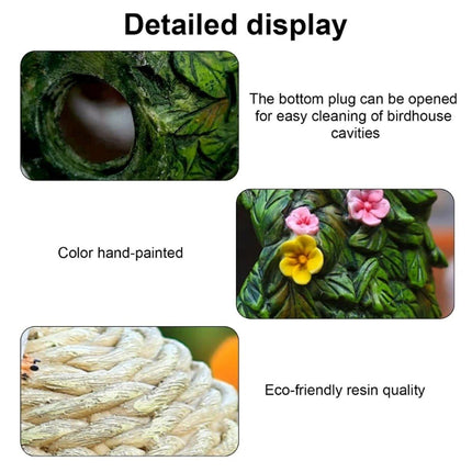 Resin Hanging Birdhouse Outdoor Garden Birdhouse for Birds Wild Birds Nesting