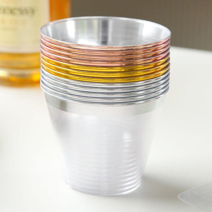 100pcs 9OZ Hot Gold Silver Plastic Wine Cup Western Food Cup Ice Cream
