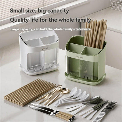 Wall Mounted Kitchen Chopsticks Storage Rack Drain Basket Holder Organizer Box