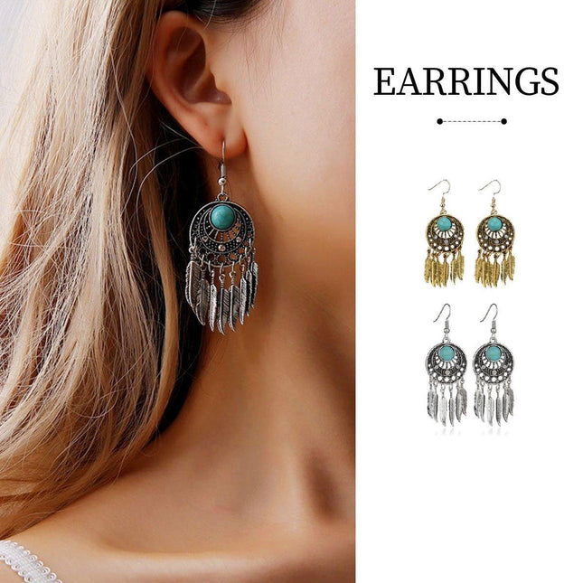 Bohemian Dreamcatcher Tassel Earrings Handmade Fashion Jewellery for Women Gifts