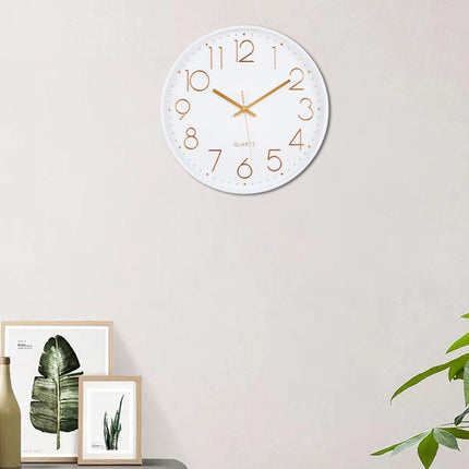 12Inch Silent Wall Clock Decorative Simple Plastic Clock for Living Room Home