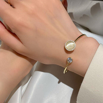 Cat Eye Bracelet Ring Set Fashion Jewellery Women Adjustable Accessories