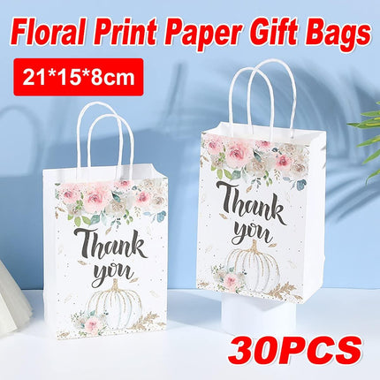 30pcs Printed Gift Bags Holiday Packaging Tote Gift Bags for Christmas Party