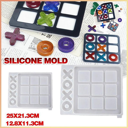 Silicone Mold Making Tic-Tac-Toe Game Jewelry Resin Casting Mould Craft DIY Tool - Aimall