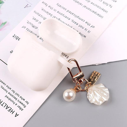 Womens Cute Key Rings Shell Heart Pearl Shape Keychain Charm Bag Hanger Pendants - Aimall