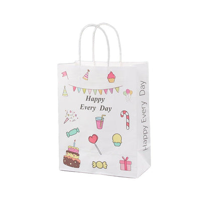 50PCS Colourful Kraft Paper Gift Bags Reusable Party Favor Bags for School Events