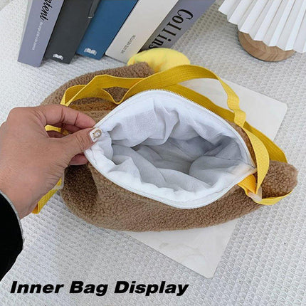 Womens Cute Plush Shoulder Bag Creative Crossbody Girls Messenger Bag