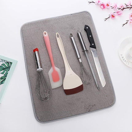 Microfiber Kitchen Drying Mat Absorbent Fast Dry Dish Bowl Cup Drainer Pad