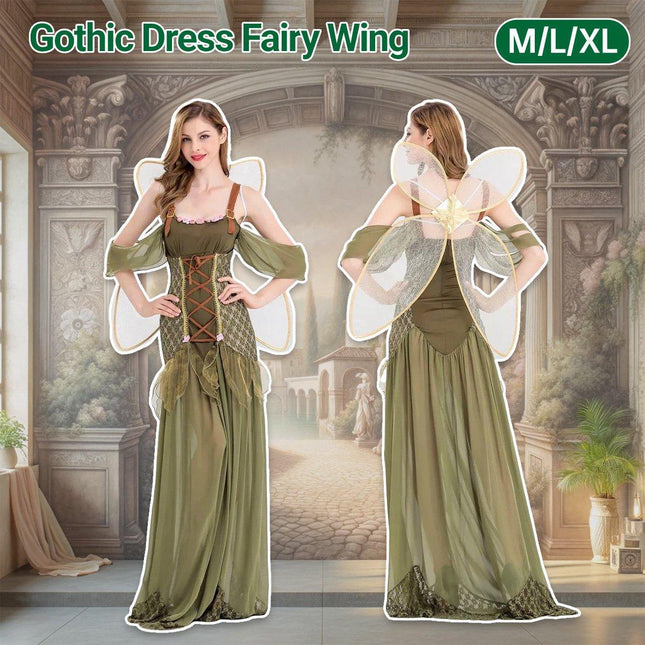 Halloween Green Fairy Princess Costume Flower Dress Up Outfit for Girls