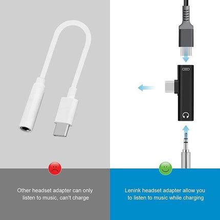 Up to 2 Type C to 3.5mm Audio Headphone Connector Earphone Adapter Aux Jack 1X2X - Aimall