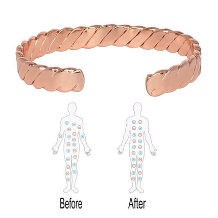 Men Women Copper Magnetic Bracelet Therapy Relief Arthritis Pain Healing Bangle - Aimall