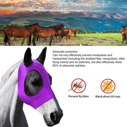 Mosquito Fly Mask For Horses UV Protection Breathable Horse Face Covering