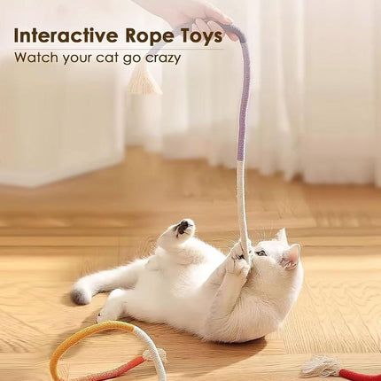 Durable Interactive Chew Rope Toy for Cats Kittens Pet Teeth Cleaning Play Toy
