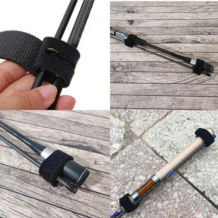 10-20X Fishing Rod Tie Strap Tackle Wrap Band Pole Holder Fastener Fishing Tool