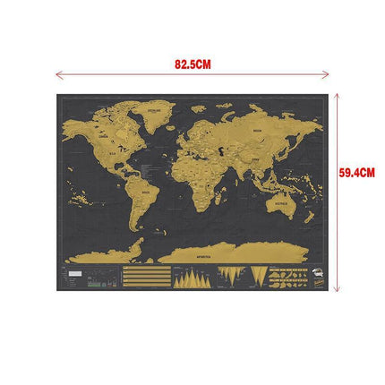 Deluxe Scratch off world Map Interactive large Poster Atlas Travel Decor Gift - Aimall