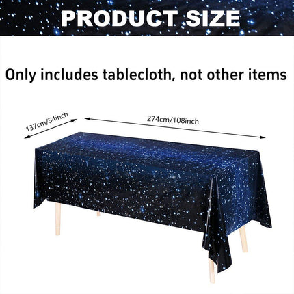 2PCS Starry Night Galaxy Theme Disposable Tablecloth Set Star Party Decor