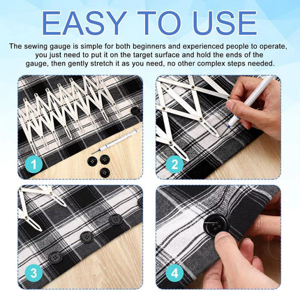 Equidistant Ruler DIY Tools Open Hole Punching Aluminum Seam Gauge for Crafts