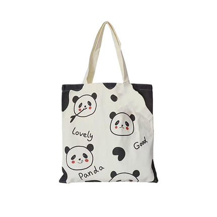 Canvas Shoulder Bag for Women Student Fashion All in One Shopping Tote Handbag