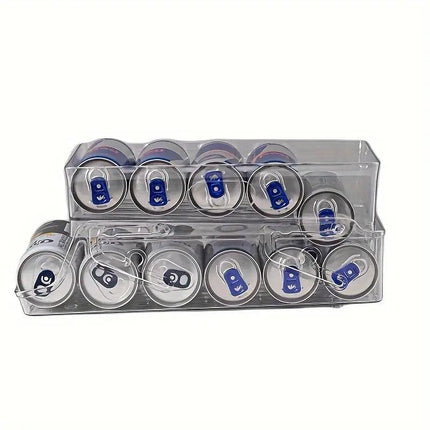 Double Tier Drinks Organiser Drawer Shelf Storage Rack Beverage Dispenser Holder
