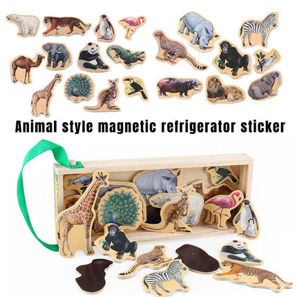 Animal Magnetic Fridge Stickers Educational Chalkboard Magnets for Kids Learning