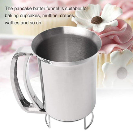 Stainless Steel Handheld Batter Dispenser Cake Funnel Mixing Separator Tool