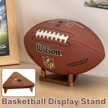 Wooden Triangular Stand Ball Storage Rack Basketball Football Holder Display