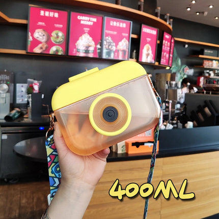 Plastic Camera Straw Mug Backpack Leak Proof Outdoor Travel Mug Hiking Camping