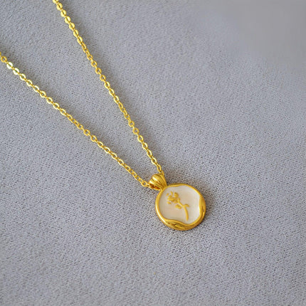 Vintage Bohemian Floral Round Pendant Necklace Women Fashion Chain Jewelry