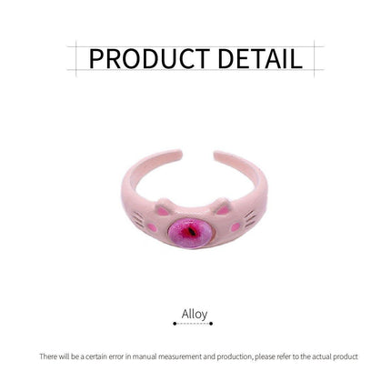 Pink Little Monster Open Ring Women's Cute Celebrant Sweet Ring