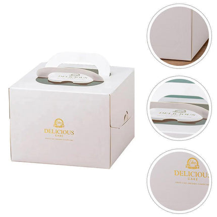 30PCS White Portable Cake Boxes Display Window Packing Case Party with Handle Birthday - Aimall