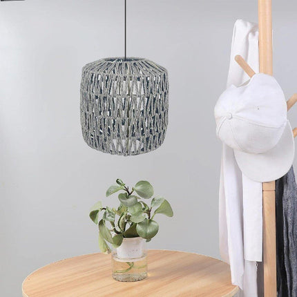 Style Faux Rattan Lampshade DIY Weaving Lamp Shade Home Decor