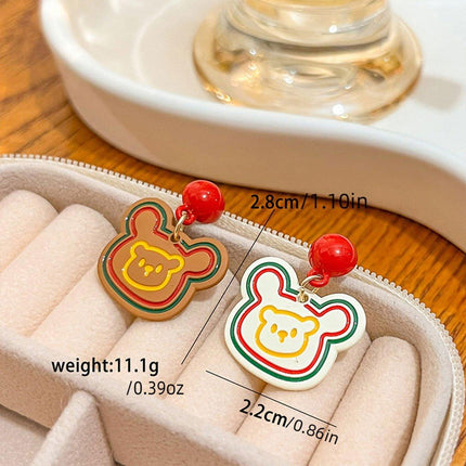 Cute Cartoon Asymmetrical Stud Earrings Fun Fashion Jewelry for Daily Outfits